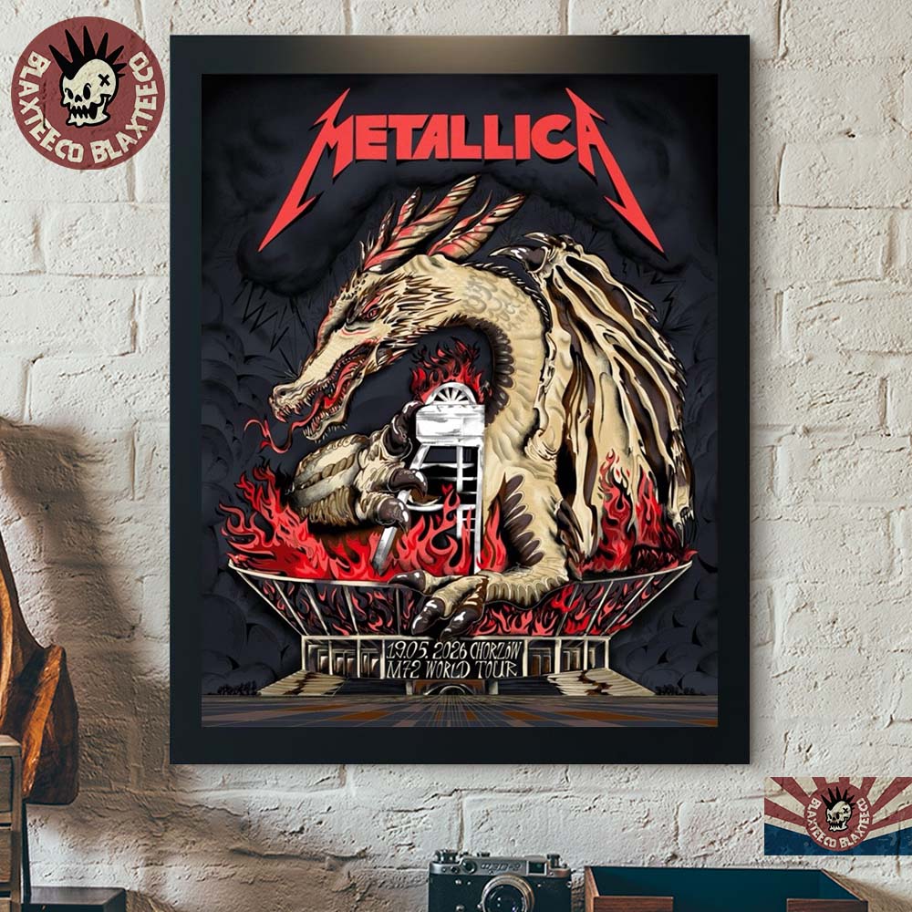 Metallica M72 Chorzów 2026 Venue Poster Chorzów Poland At Stadion Slaski On 19 May 2026 Smok Wawelski Dragon Poster Canvas