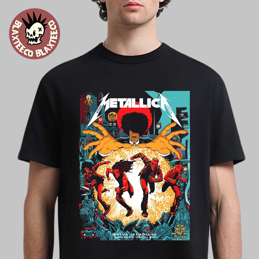Metallica M72 Dublin Ireland 2026 Night 1 Venue Poster At Aviva Stadium On June 19 2026 T-Shirt