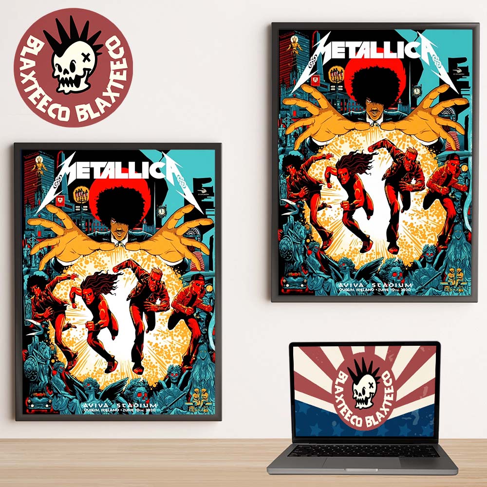Metallica M72 Dublin Ireland 2026 Night 1 Venue Poster At Aviva Stadium On June 19 2026 Home Decor Poster Canvas