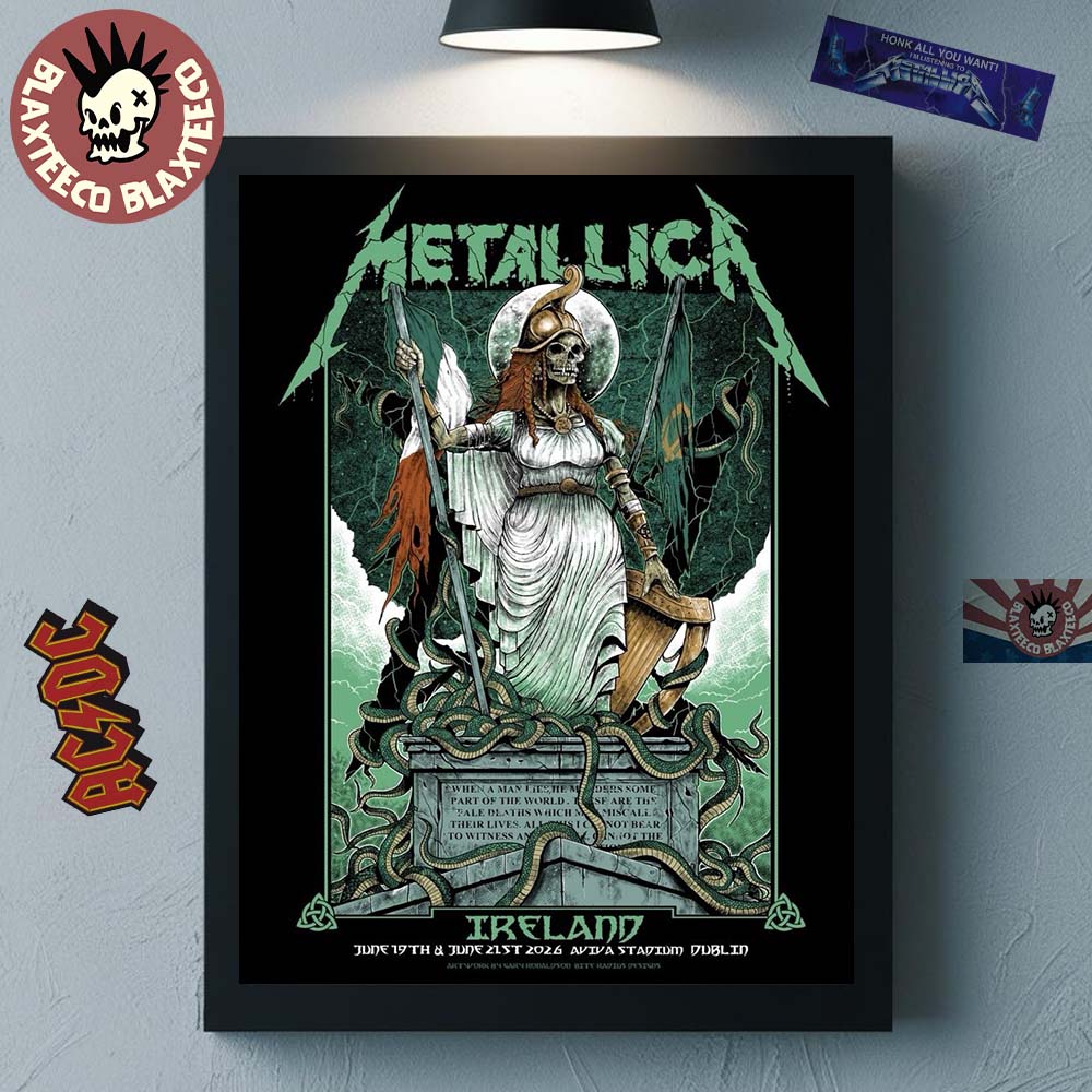 Metallica M72 Dublin Ireland 2026 Pop Up Shop Poster At Aviva Stadium On June 19 And 21 2026 Hibernia Art Home Decor Poster Canvas