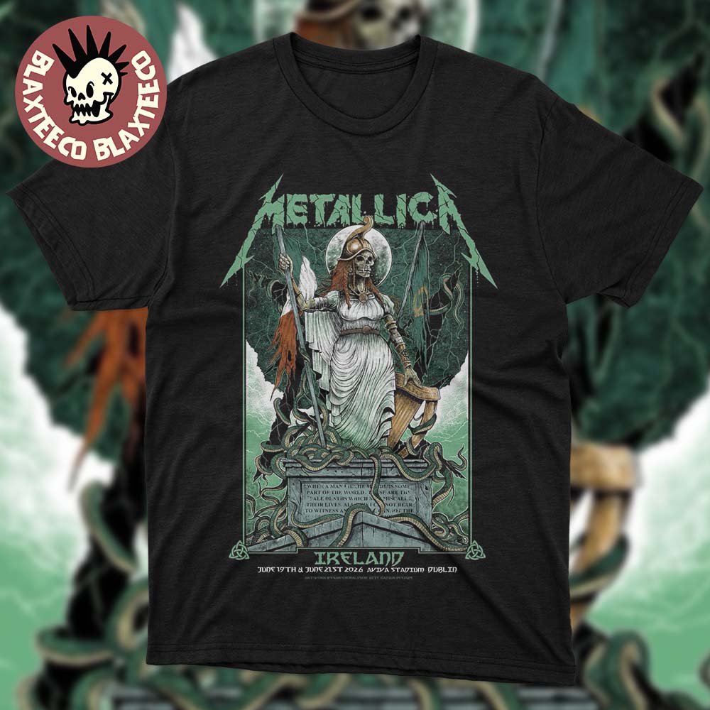 Metallica M72 Dublin Ireland 2026 Pop Up Shop Poster At Aviva Stadium On June 19 And 21 2026 Hibernia Art T-Shirt