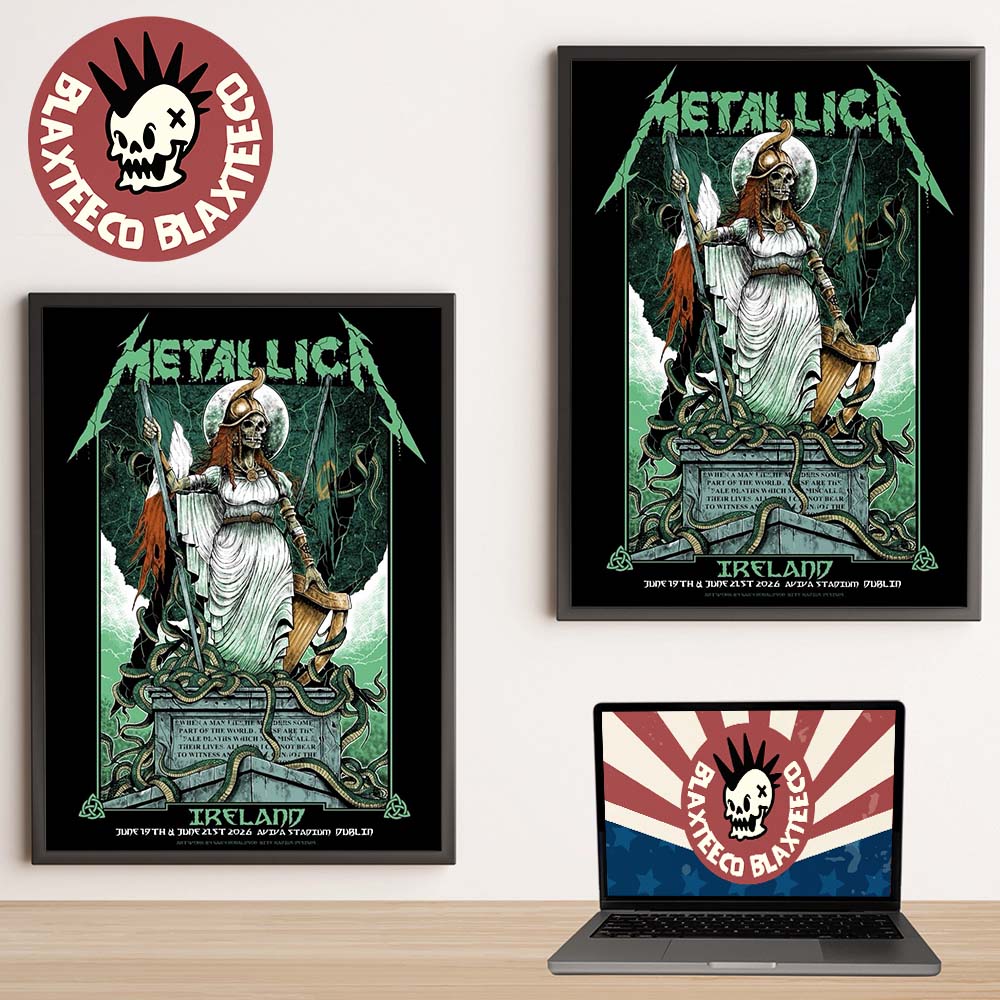 Metallica M72 Dublin Ireland 2026 Pop Up Shop Poster At Aviva Stadium On June 19 And 21 2026 Hibernia Art Home Decor Poster Canvas