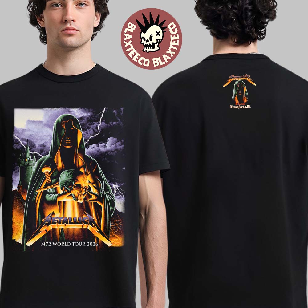 Metallica M72 Frankfurt 2026 Night 1 Venue Merch Tee At Frankfurt Germany Deutsche Bank Park On 22 May 2026 The Sorcerer Two Sided T-Shirt
