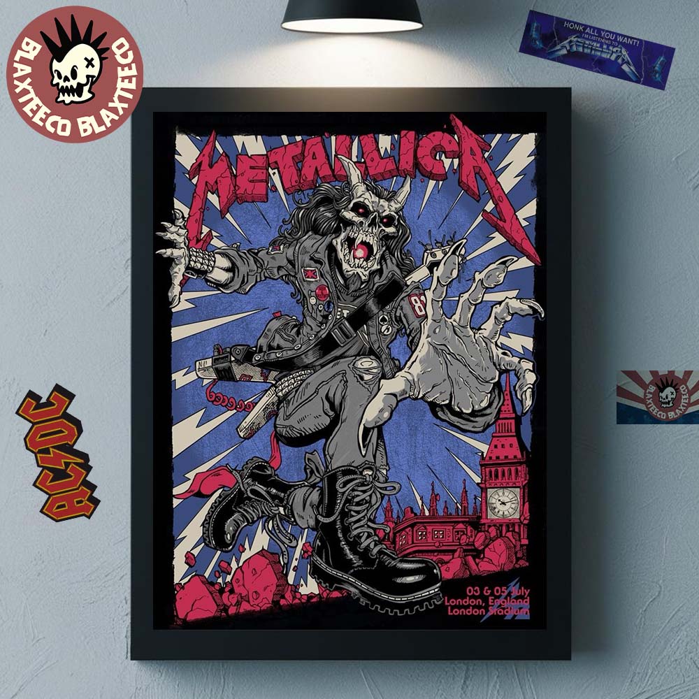 Metallica M72 London England 2026 Pop Up Shop Poster At London Stadium On 3 And 5 July 2026 Home Decor Poster Canvas