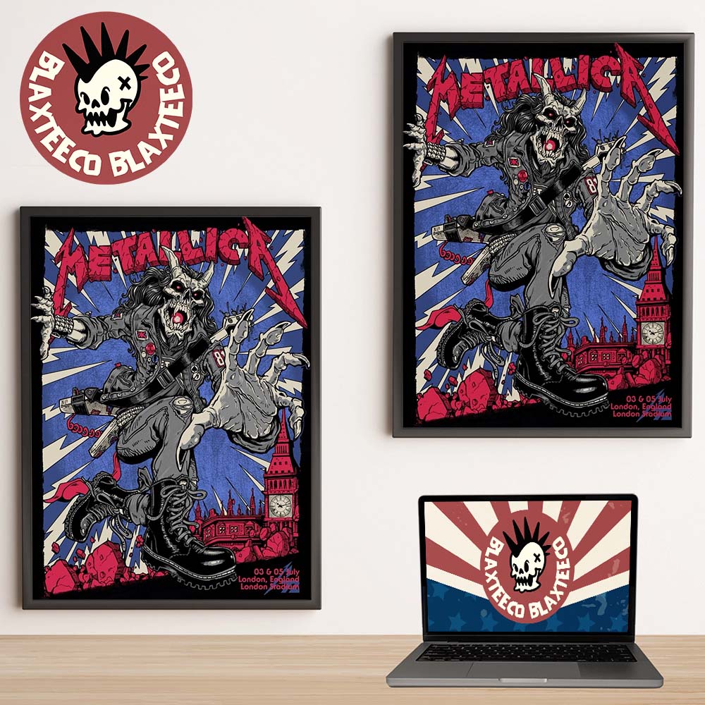 Metallica M72 London England 2026 Pop Up Shop Poster At London Stadium On 3 And 5 July 2026 Home Decor Poster Canvas