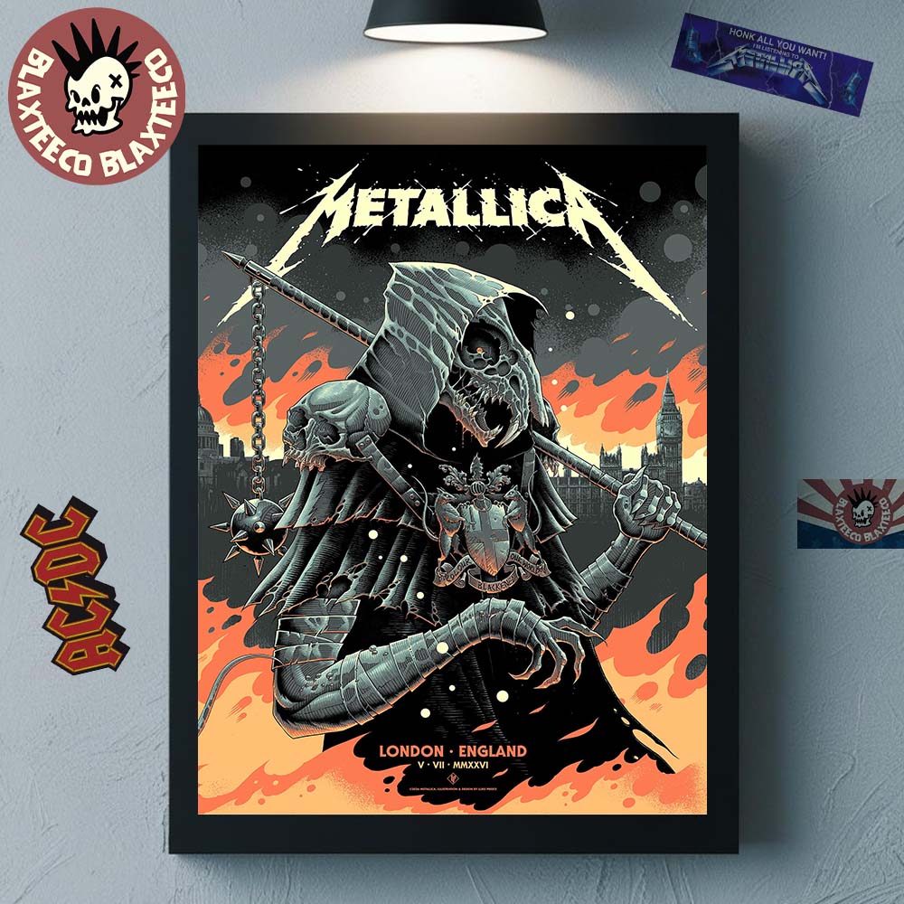 Metallica M72 London England UK 2026 Night 2 Event Poster At London Stadium On 5 June 2026 Home Decor Poster Canvas