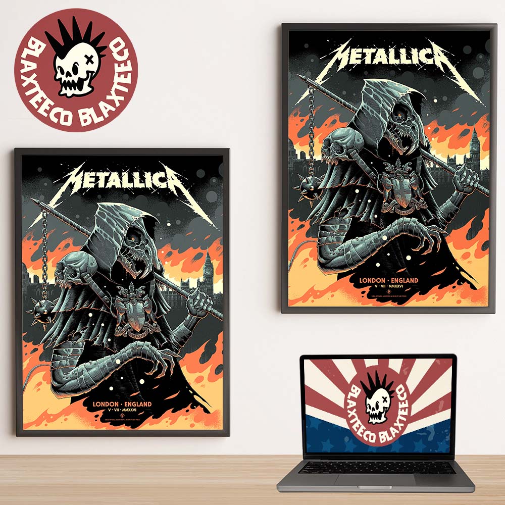 Metallica M72 London England UK 2026 Night 2 Event Poster At London Stadium On 5 June 2026 Home Decor Poster Canvas