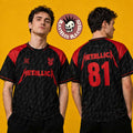 Metallica M72 World Tour 2026 Europe And UK Merchandise 81 Black And Red Football Jersey