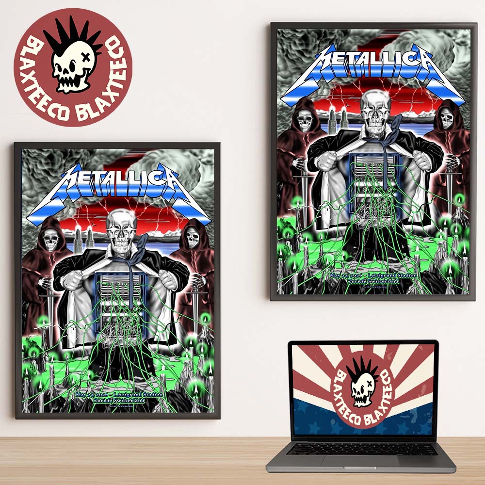 Metallica M72 Zurich 2026 Show Poster For Zurich Switzerland At Letzigrund Stadion On May 27 2026 Home Decor Poster Canvas