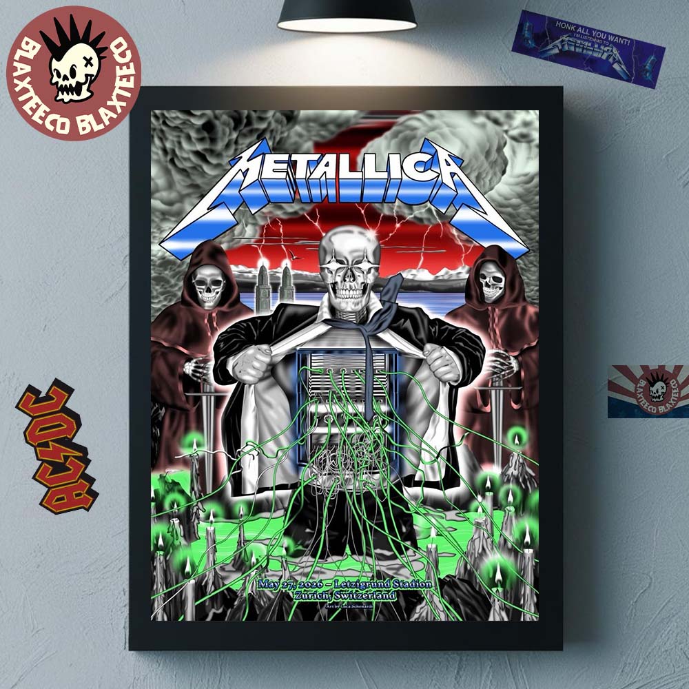 Metallica M72 Zurich 2026 Show Poster For Zurich Switzerland At Letzigrund Stadion On May 27 2026 Home Decor Poster Canvas