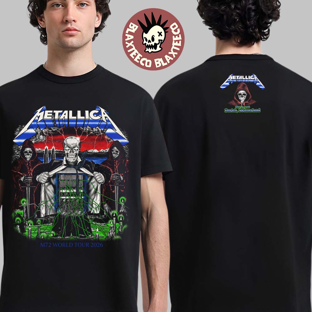 Metallica M72 Zurich 2026 Venue Merch Tee For Zurich Switzerland At Letzigrund Stadion On May 27 2026 Two Sided T-Shirt