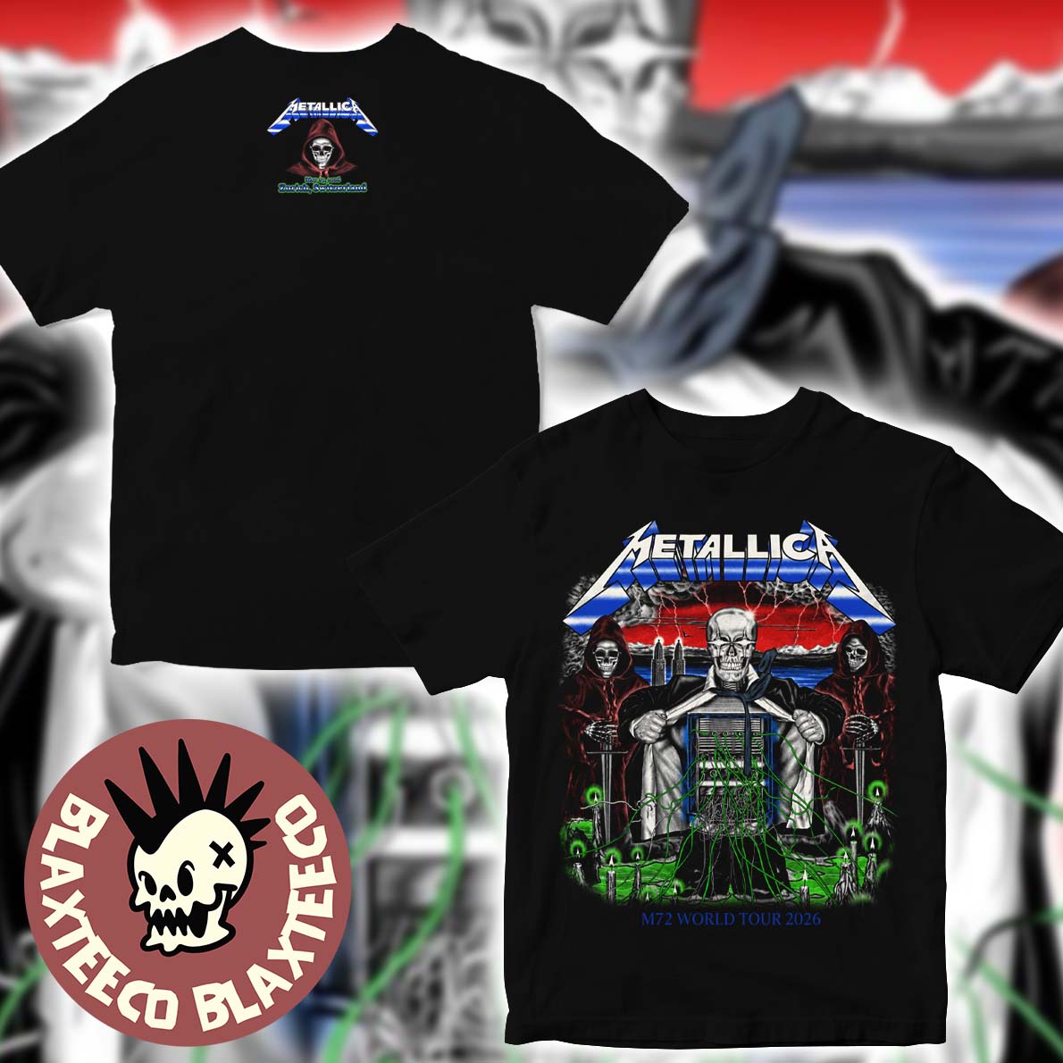 Metallica M72 Zurich 2026 Venue Merch Tee For Zurich Switzerland At Letzigrund Stadion On May 27 2026 Two Sided T-Shirt