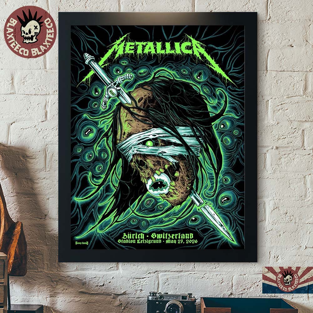 Metallica M72 Zurich 2026 Pop Up Shop Merch Poster In Zurich Switzerland At Stadion Letzigrund On May 27 2026 The Zombie Head Poster Canvas