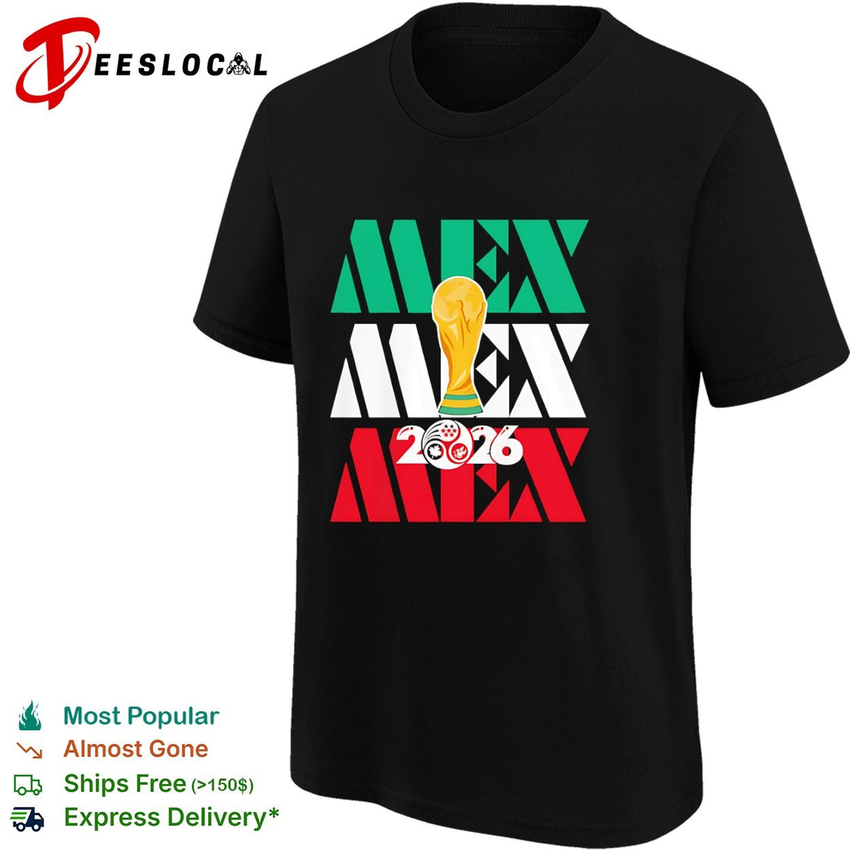 Mexico 2026 World Cup FIFA Football Soccer Trophy Logoshirt