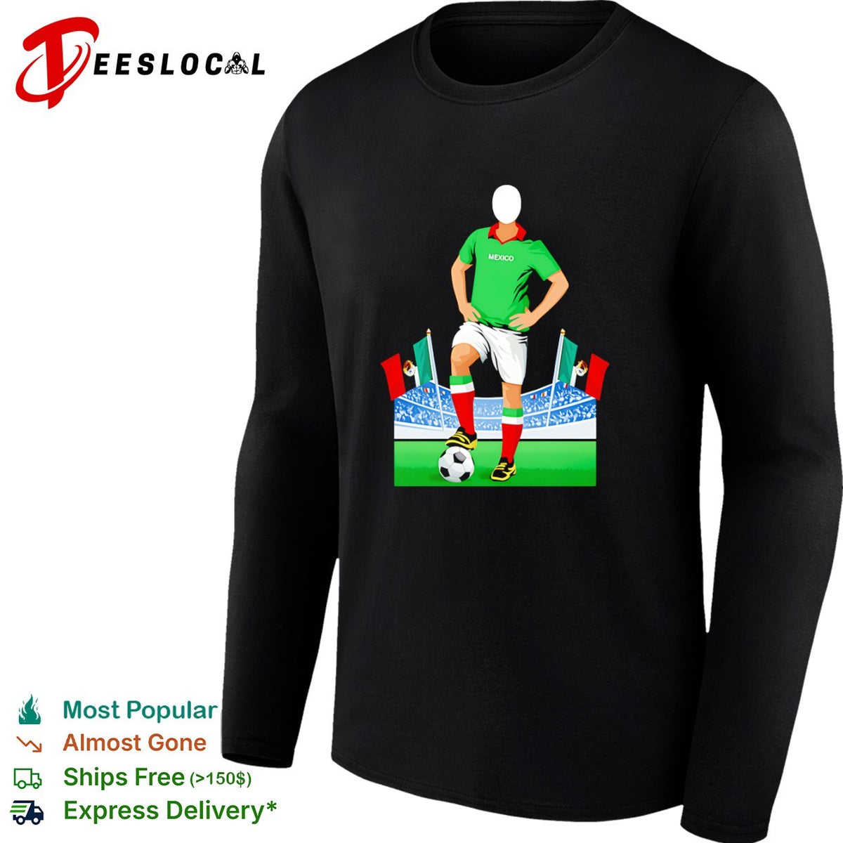 Mexico National Team Soccer Player Face Cutout Shirt