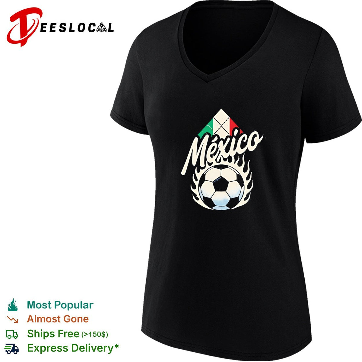 Mexico soccer flaming ball flag diamond vintage dark shirt