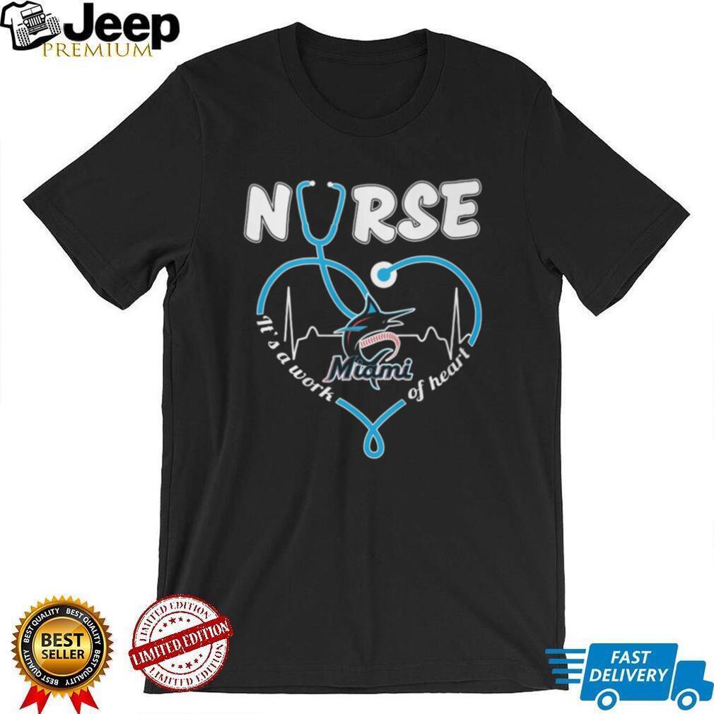 Miami Baseball Nurse T Shirt Teal Stethoscope Heart Nursing Apparel