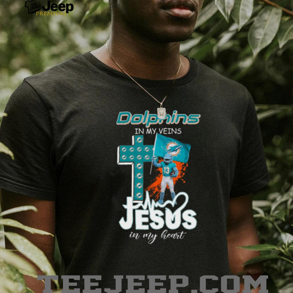 Miami Dolphins In My Veins Jesus In My Heart Christian Fan Coffee T Shirt