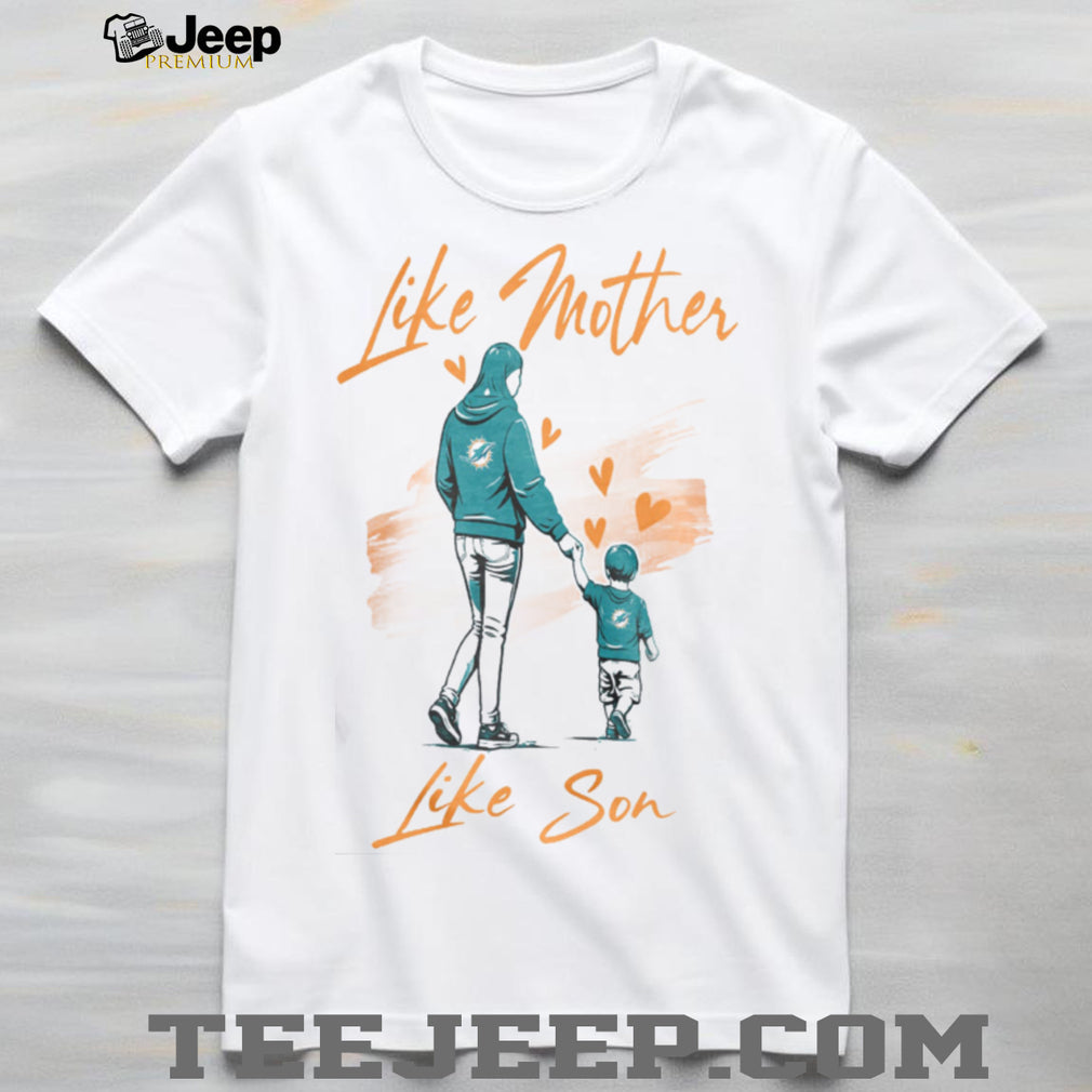 Miami Dolphins Mom Life T Shirt Aqua & Orange Mother Son Football T Shirt