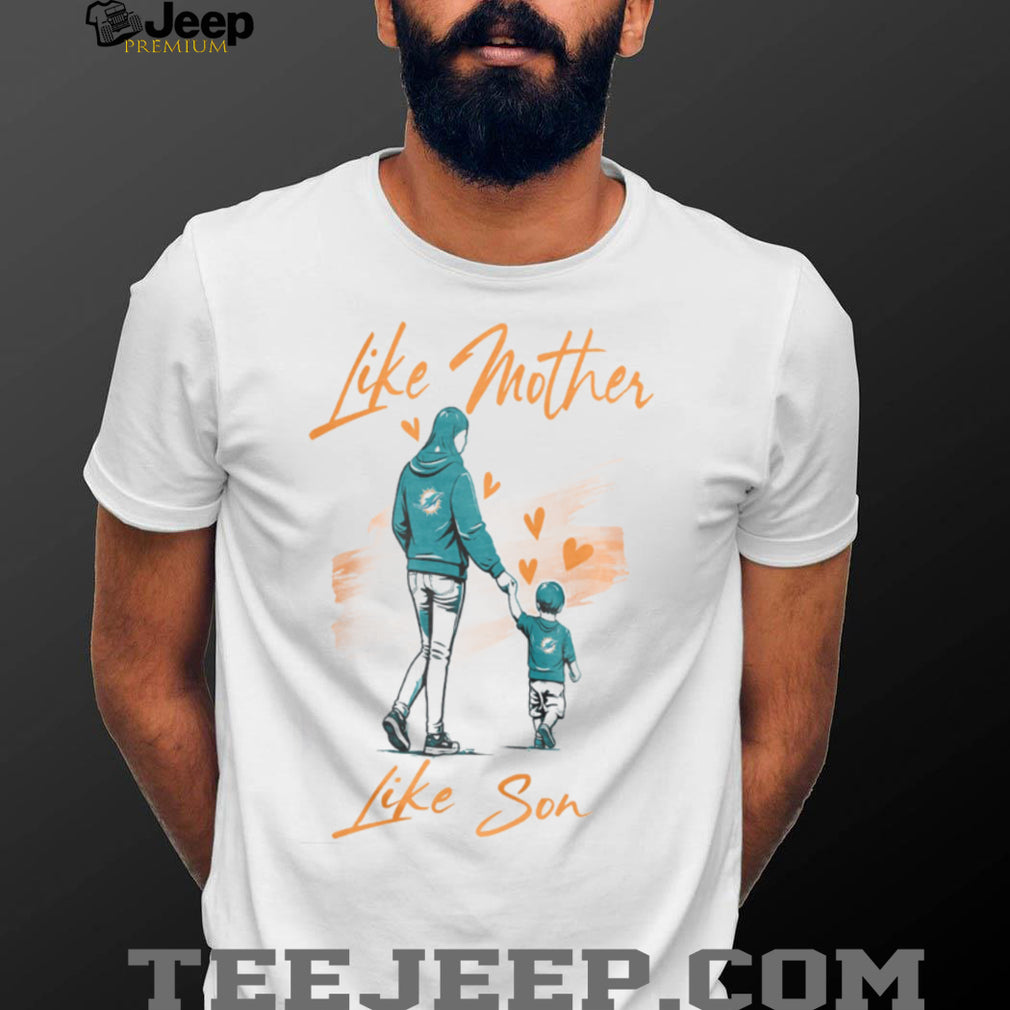 Miami Dolphins Mom Life T Shirt Aqua & Orange Mother Son Football T Shirt