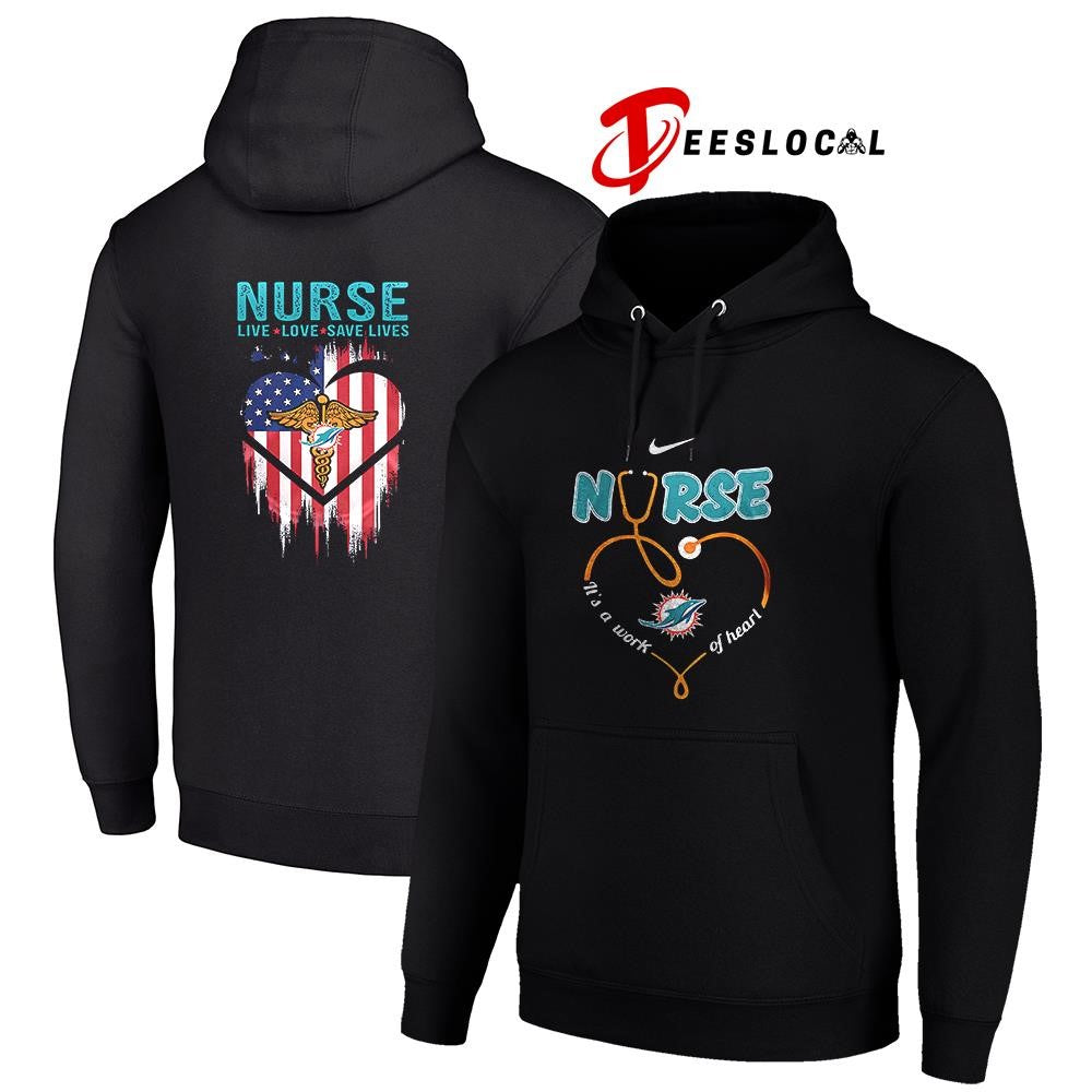 Miami Dolphins x Army nurse it’s a work of heart shirt