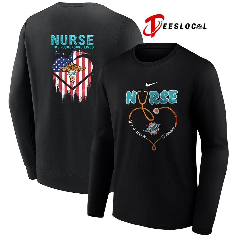 Miami Dolphins x Army nurse it’s a work of heart shirt
