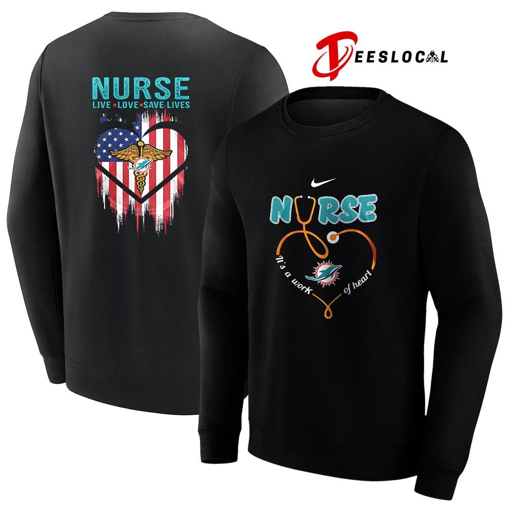 Miami Dolphins x Army nurse it’s a work of heart shirt