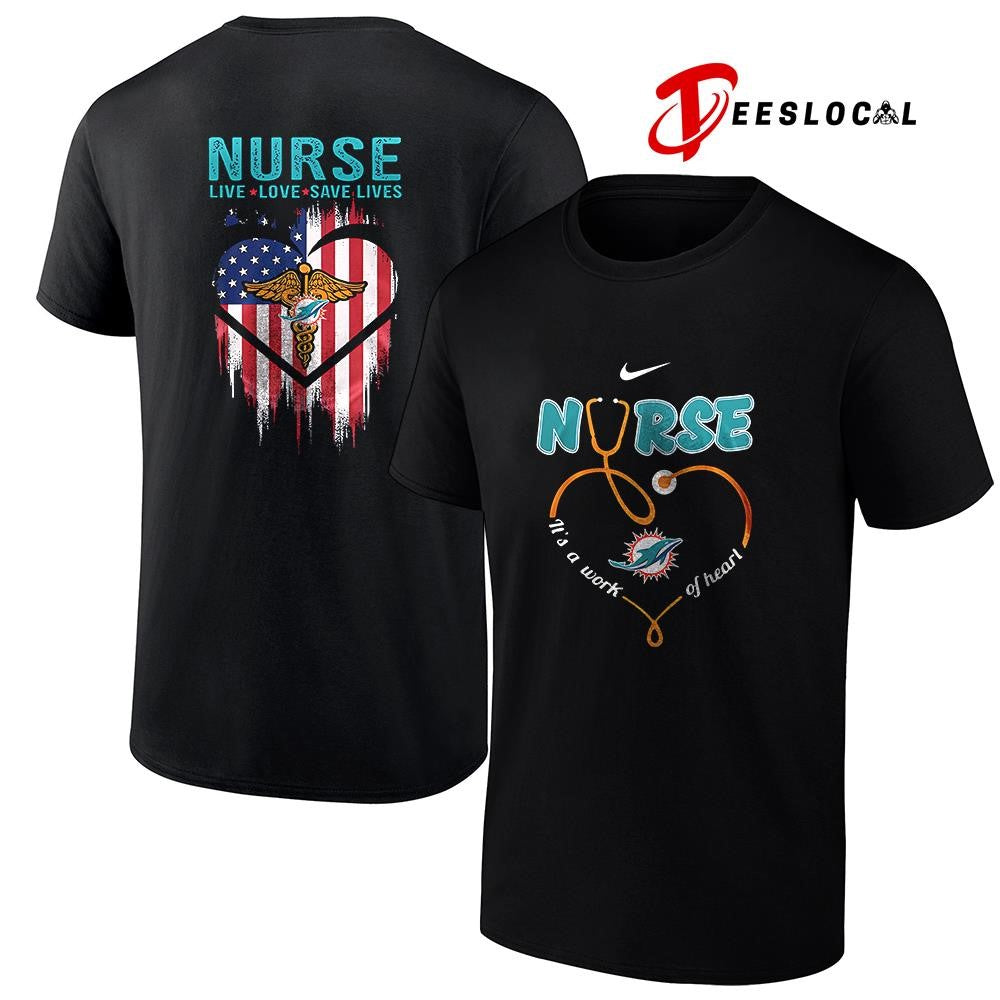 Miami Dolphins x Army nurse it’s a work of heart shirt