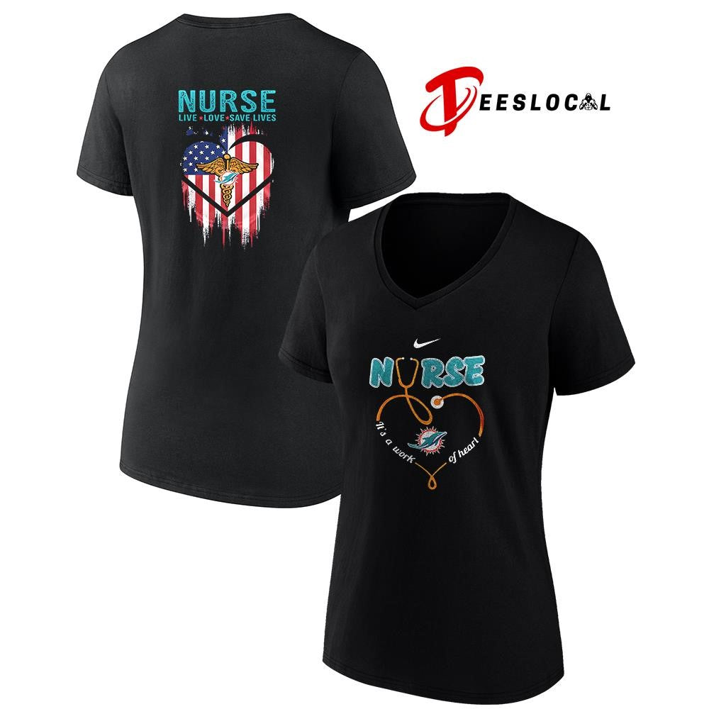 Miami Dolphins x Army nurse it’s a work of heart shirt
