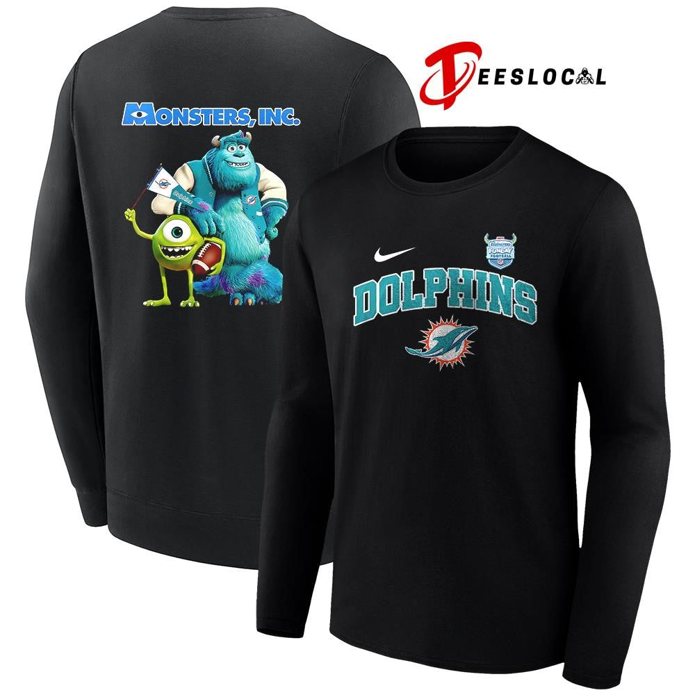Miami Dolphins x Monsters inc cartoon shirt