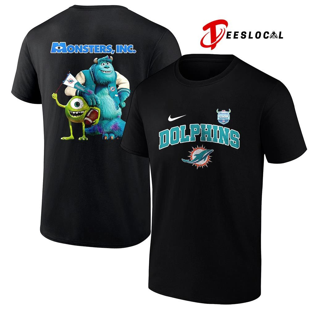 Miami Dolphins x Monsters inc cartoon shirt