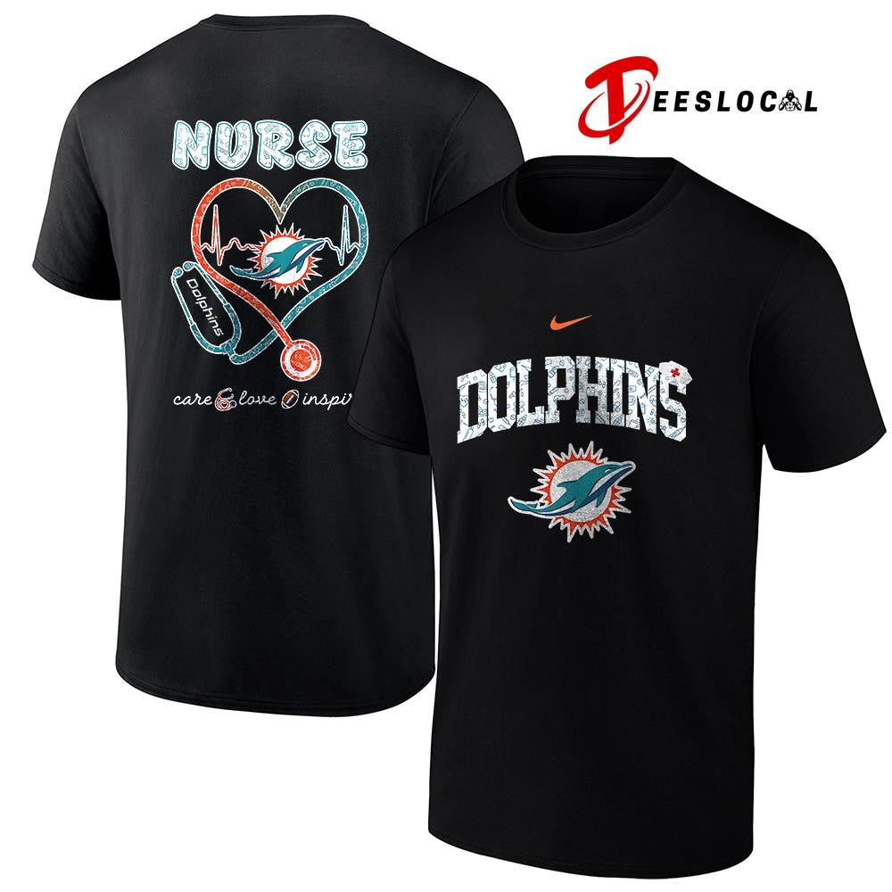 Miami Dolphins x Nurse care love inspire logo shirt