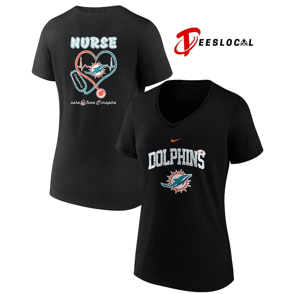 Miami Dolphins x Nurse care love inspire logo shirt