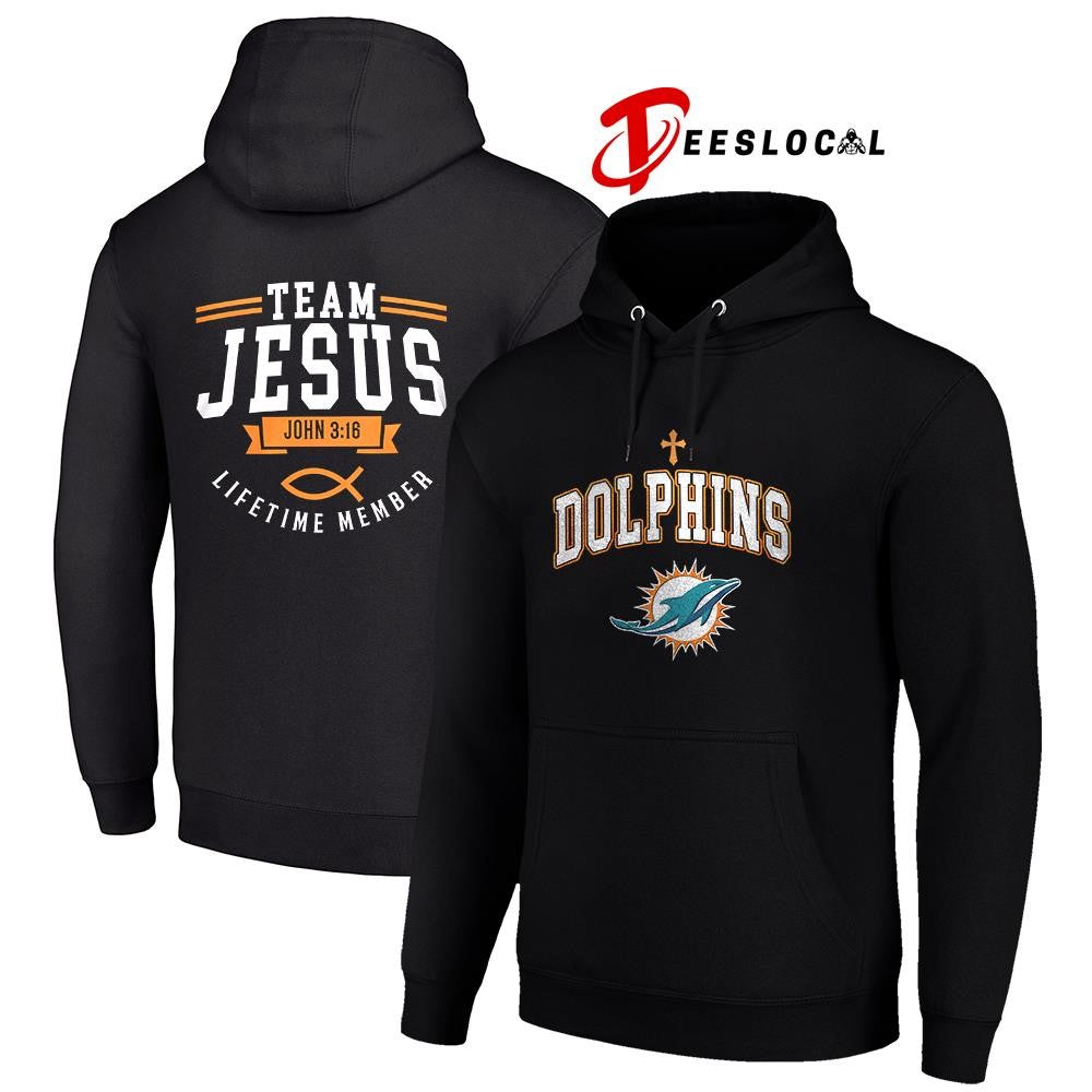 Miami Dolphins x team Jesus lifetime member John 3 16 logo shirt