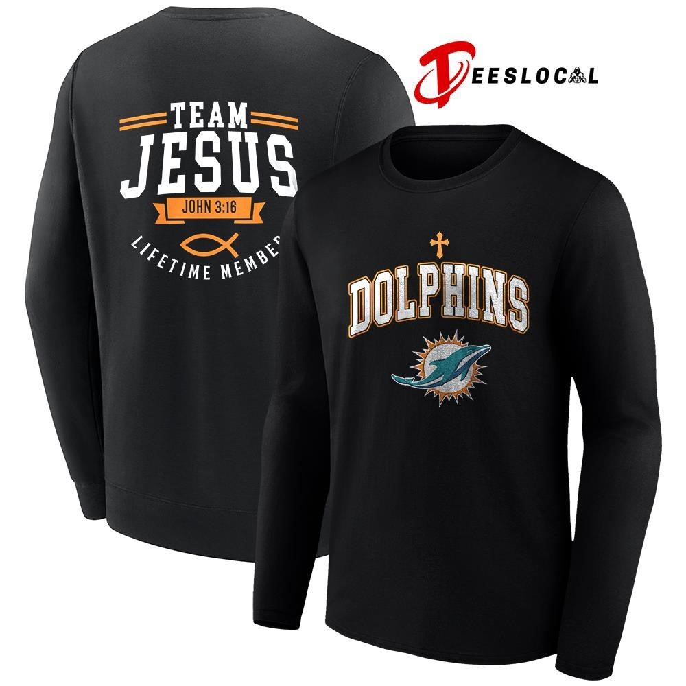 Miami Dolphins x team Jesus lifetime member John 3 16 logo shirt