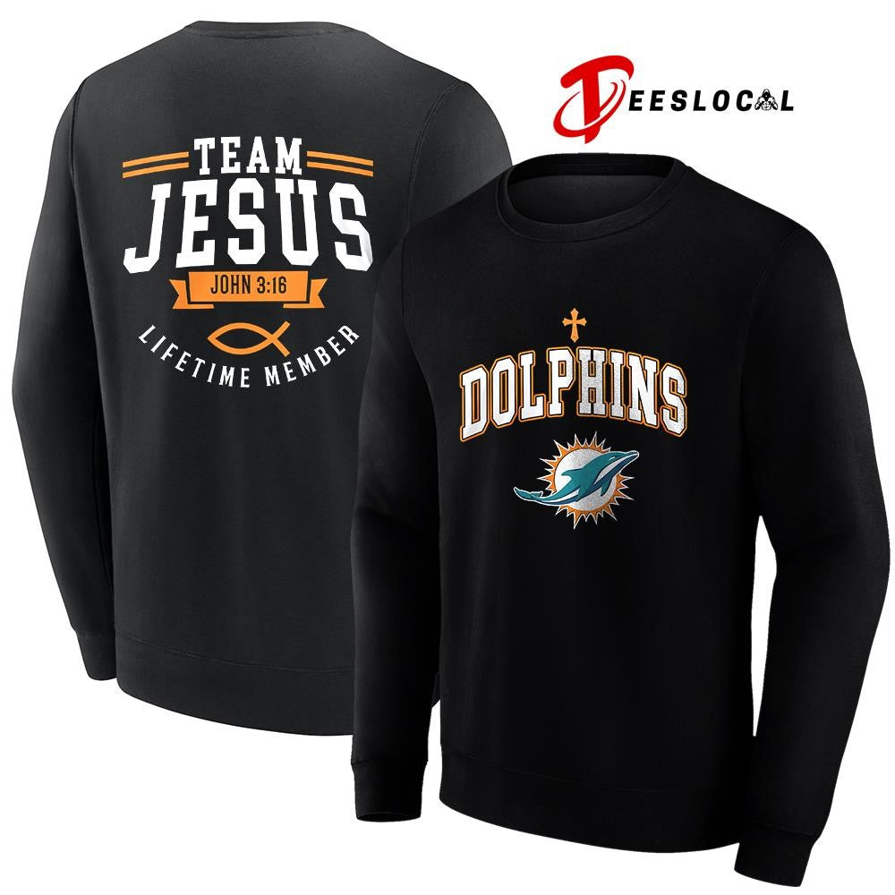 Miami Dolphins x team Jesus lifetime member John 3 16 logo shirt
