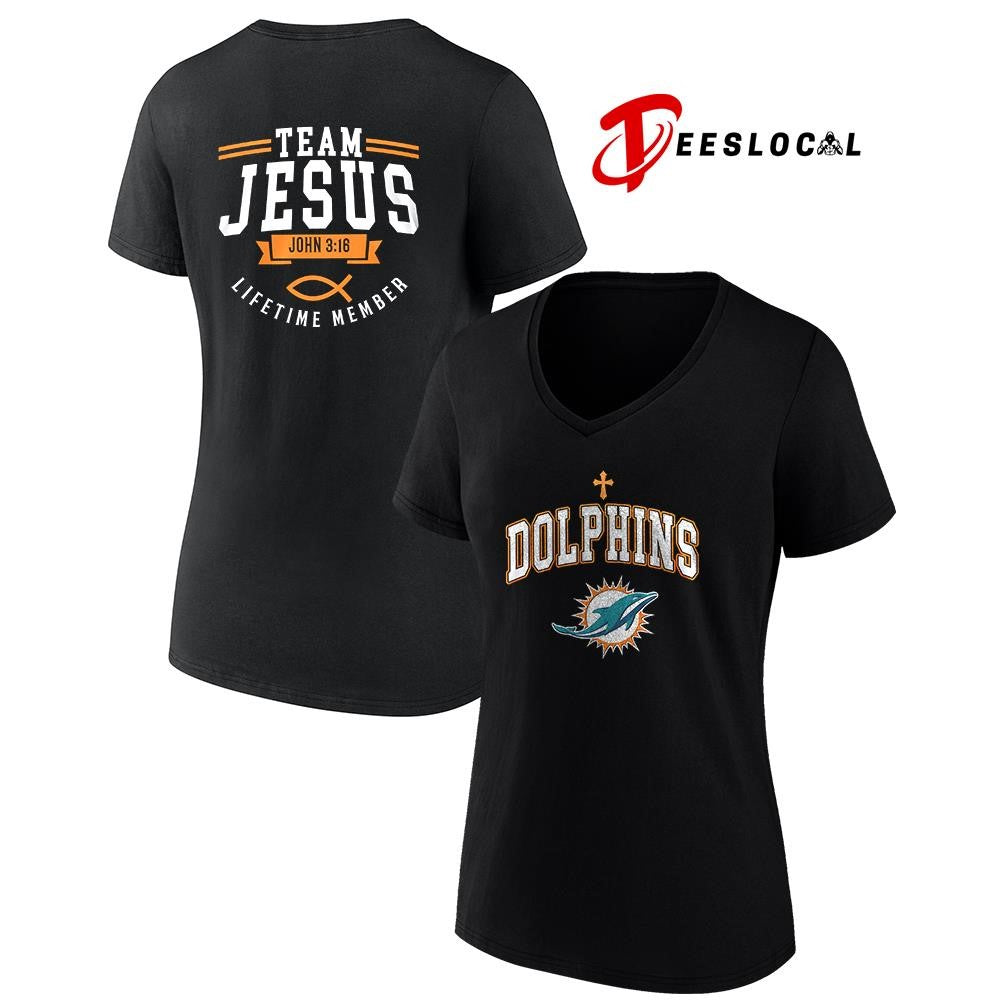 Miami Dolphins x team Jesus lifetime member John 3 16 logo shirt