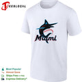 Miami Marlins marlin leaping fish script logo shirt
