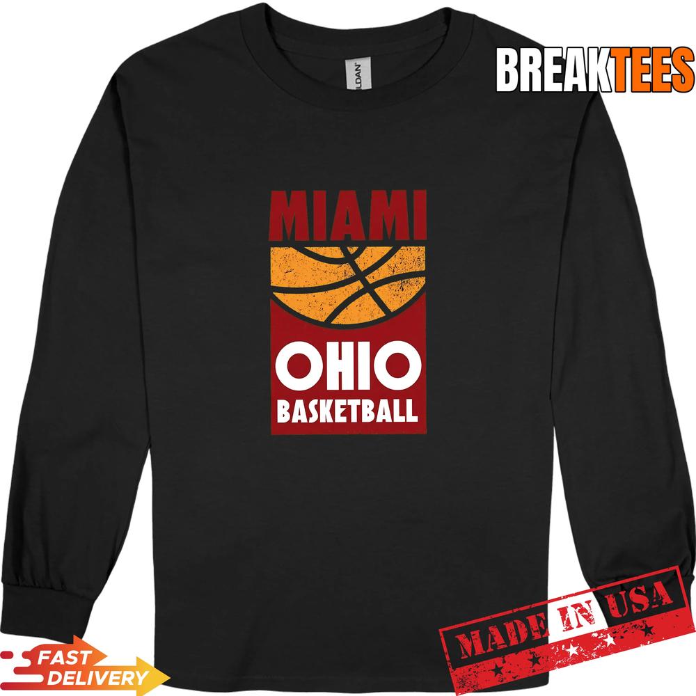 Miami Ohio Basketball Vintage Retro College Fan Graphic T-Shirt