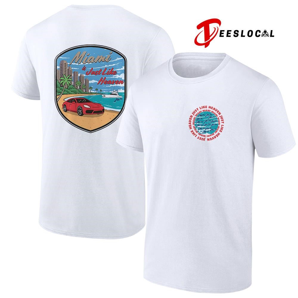 Miami is just like heaven logo graphic shirt