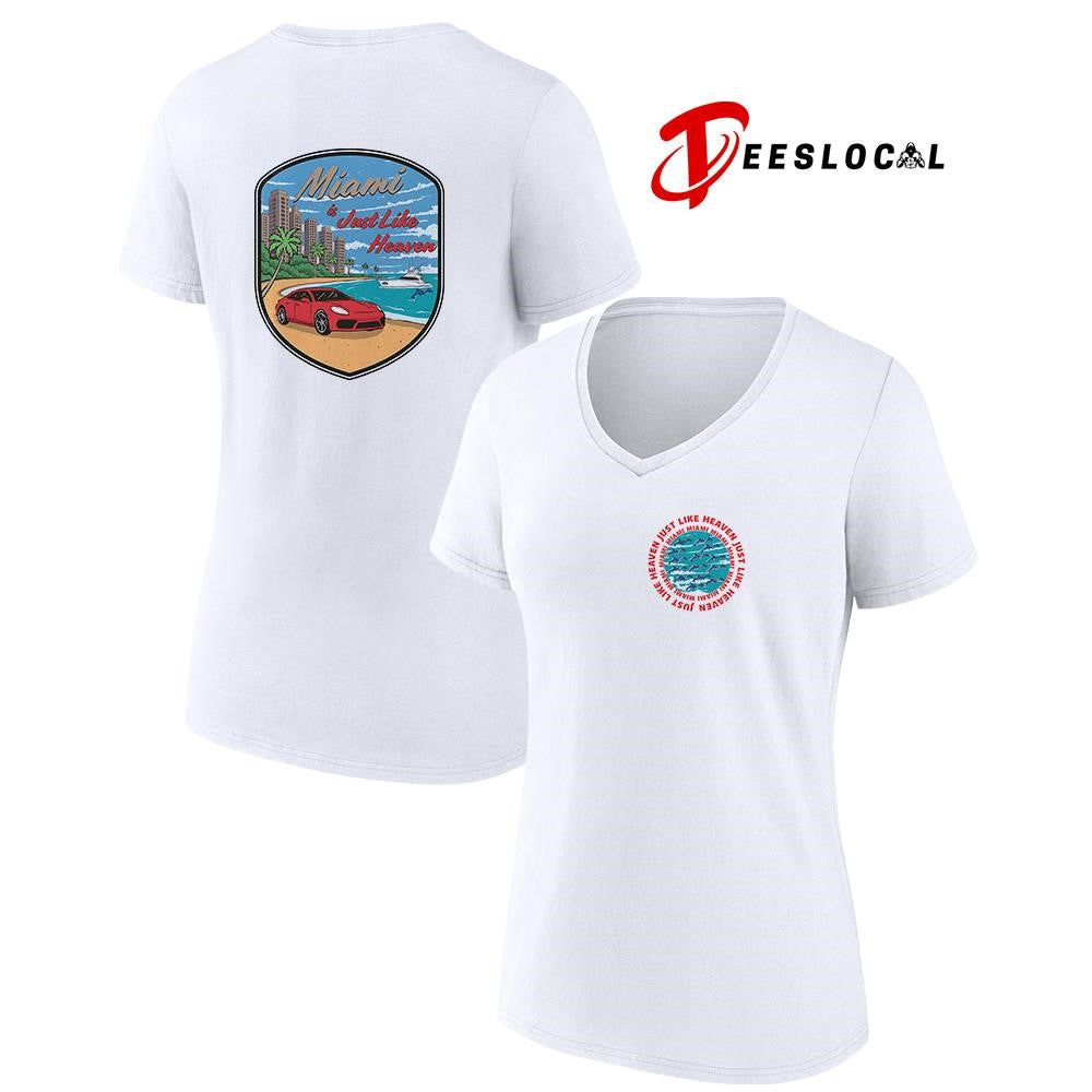 Miami is just like heaven logo graphic shirt