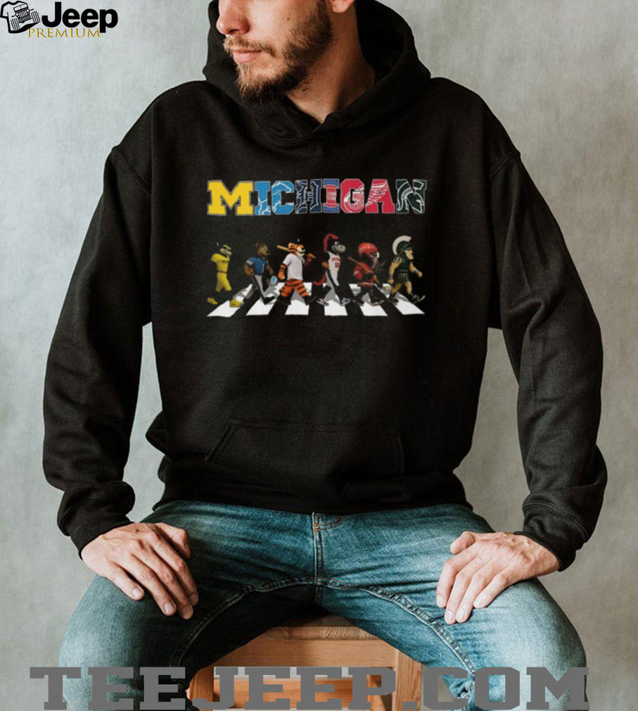 Michigan Sports Mascots Abbey Road Crossing T Shirt
