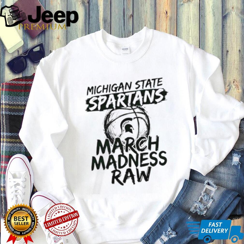 Michigan State Spartans March Madness Raw Basketball Logo T Shirt