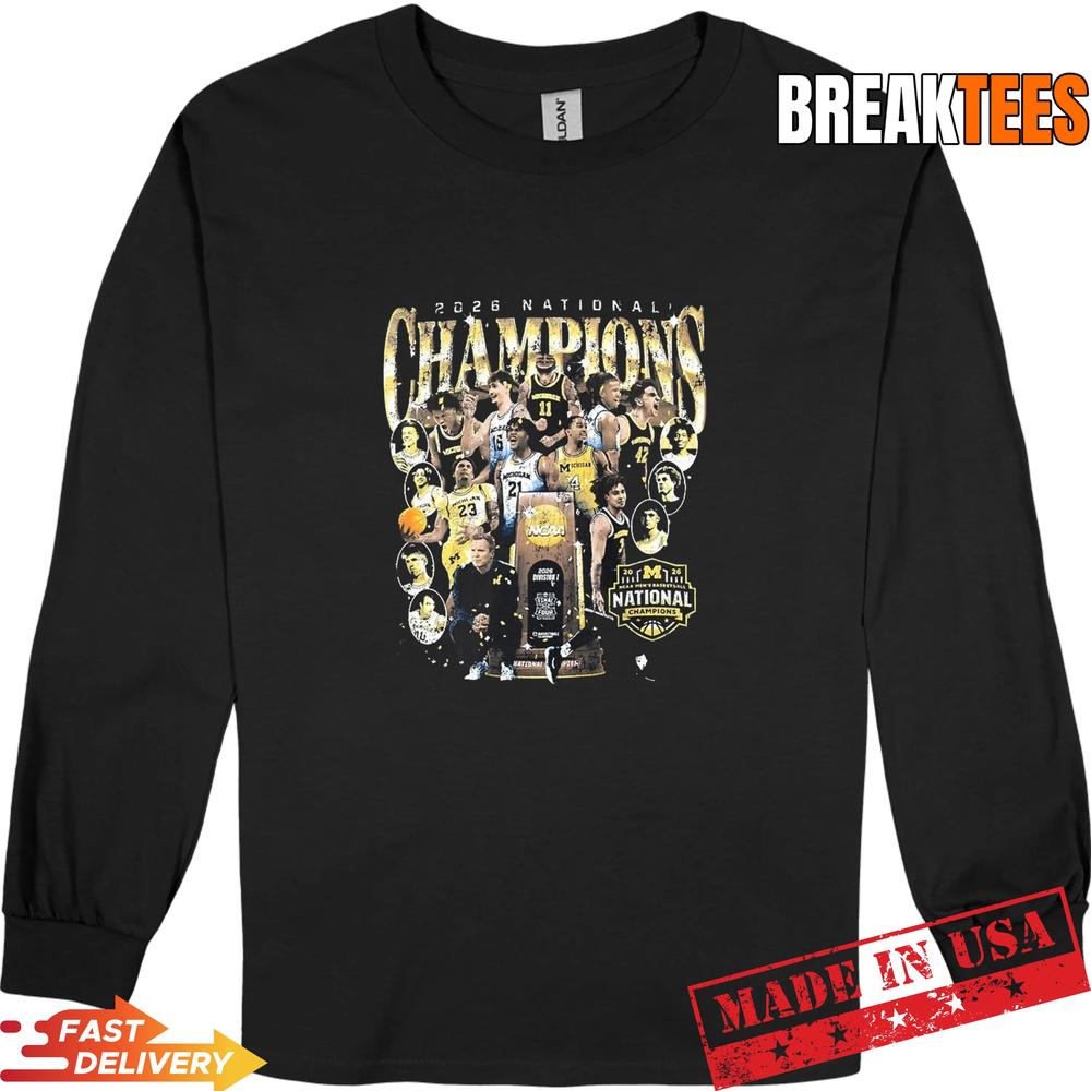 Michigan Wolverines 2026 Men’s Basketball National Champions trophy T-Shirt