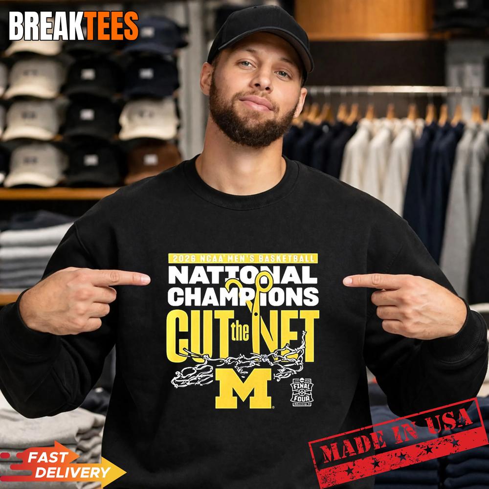 Michigan Wolverines 2026 NCAA Men’s Basketball National Champions Cut The Net T-Shirt