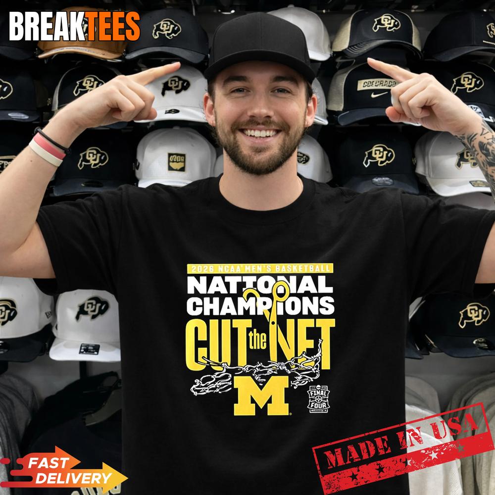 Michigan Wolverines 2026 NCAA Men’s Basketball National Champions Cut The Net T-Shirt
