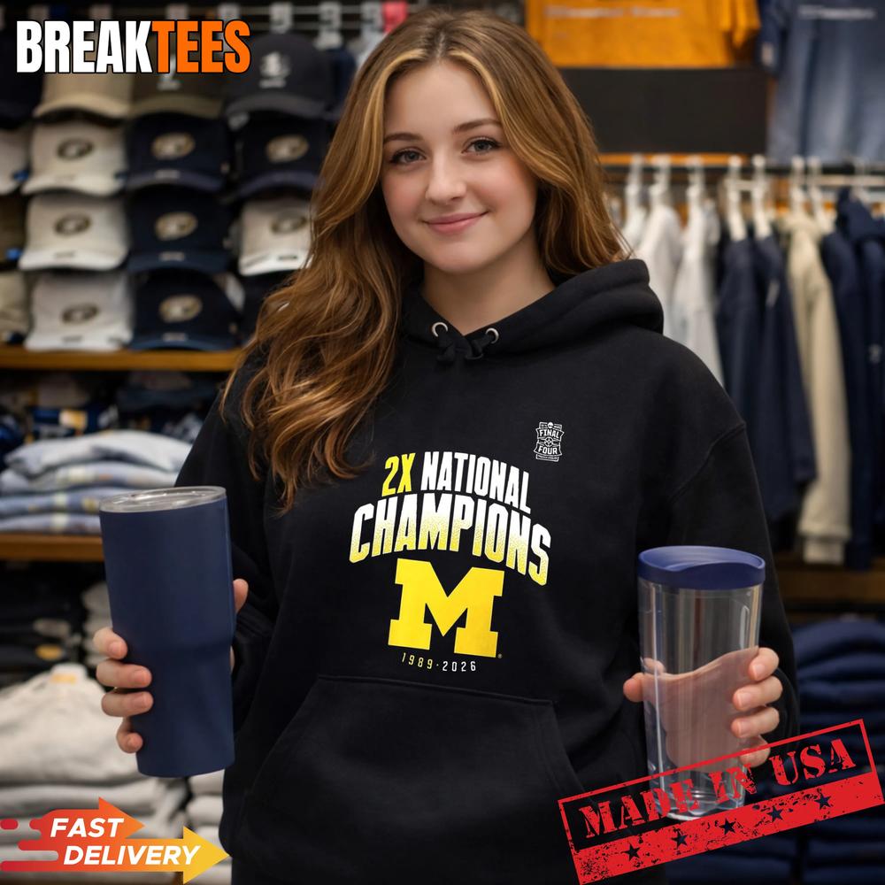 Michigan Wolverines 2026 Two-Time NCAA Men’s Basketball National Champions Shirt