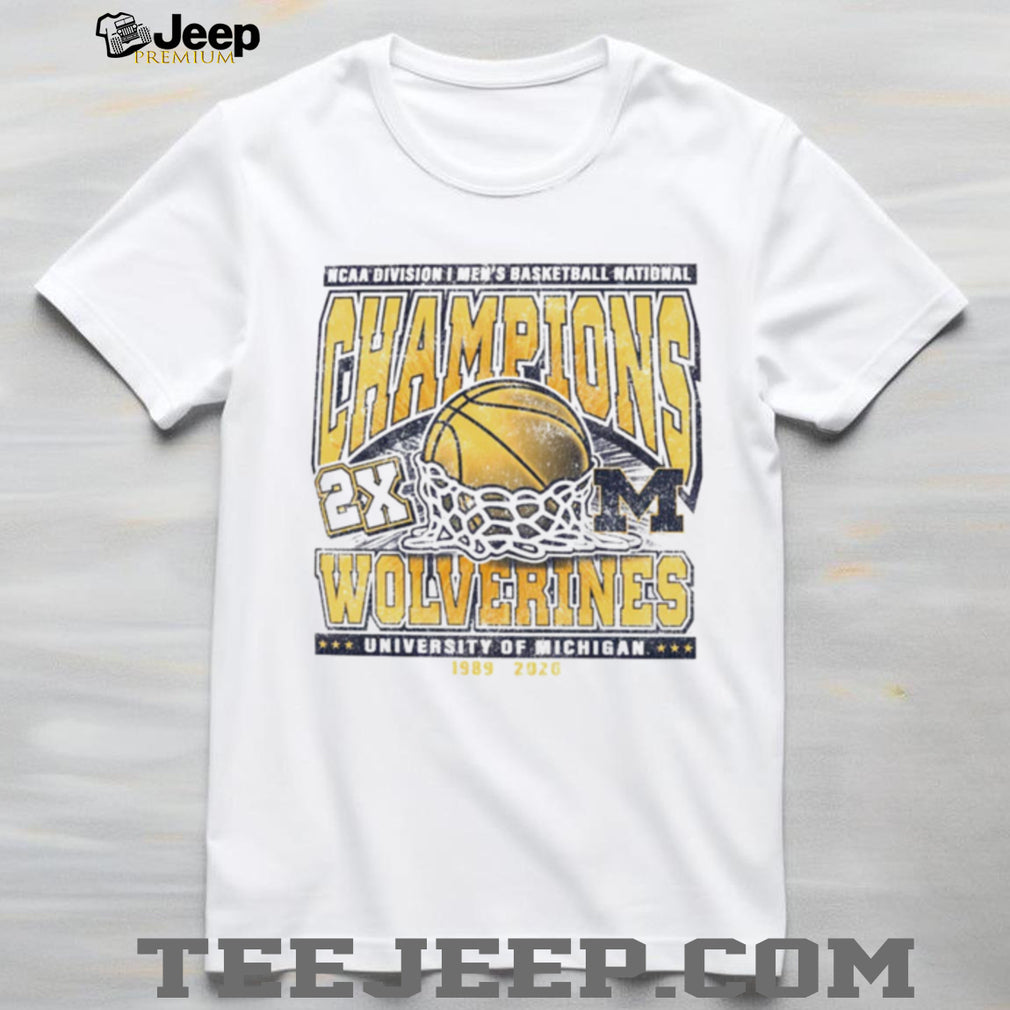 Michigan Wolverines 2X National Champions 1989 2026 Vintage Basketball T Shirt