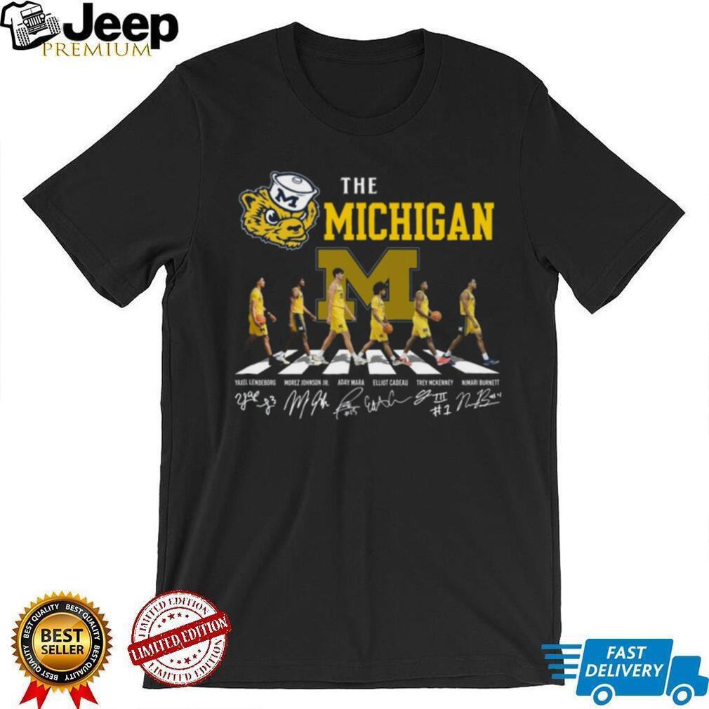 Michigan Wolverines Basketball Abbey Road Signatures Team Coffee T Shirt