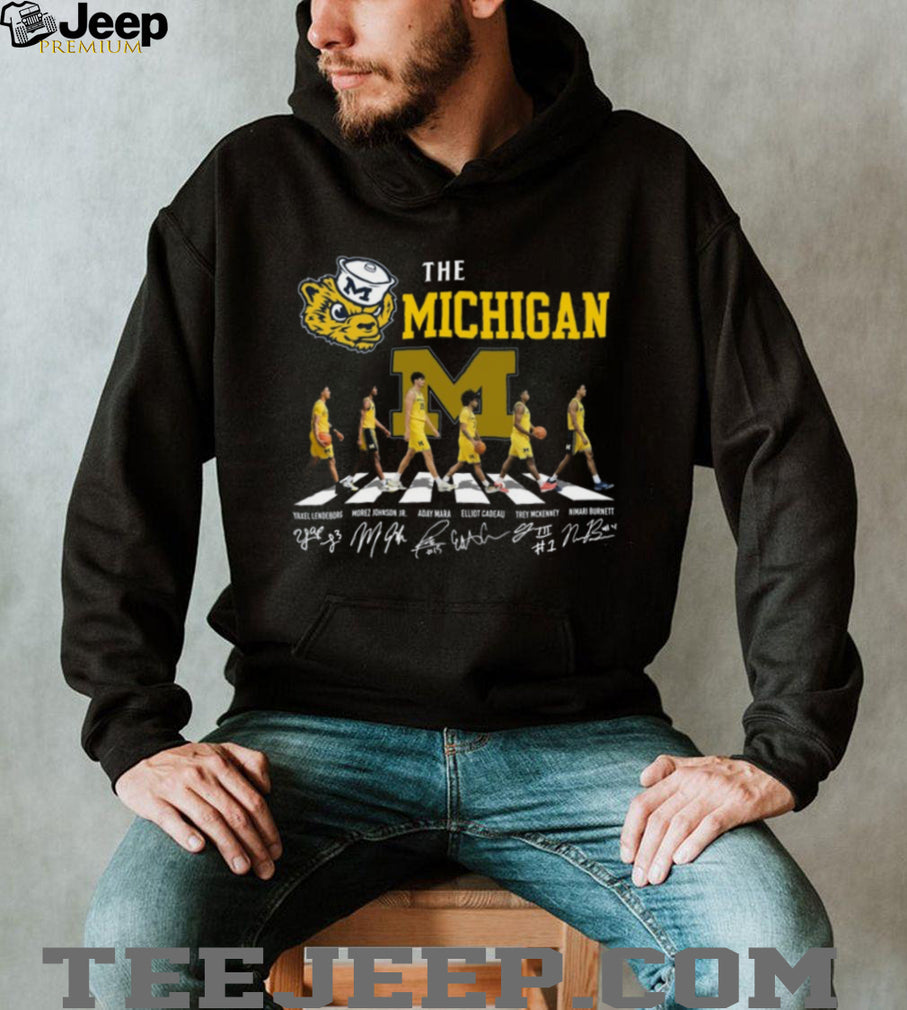 Michigan Wolverines Basketball Abbey Road Signatures Team Coffee T Shirt